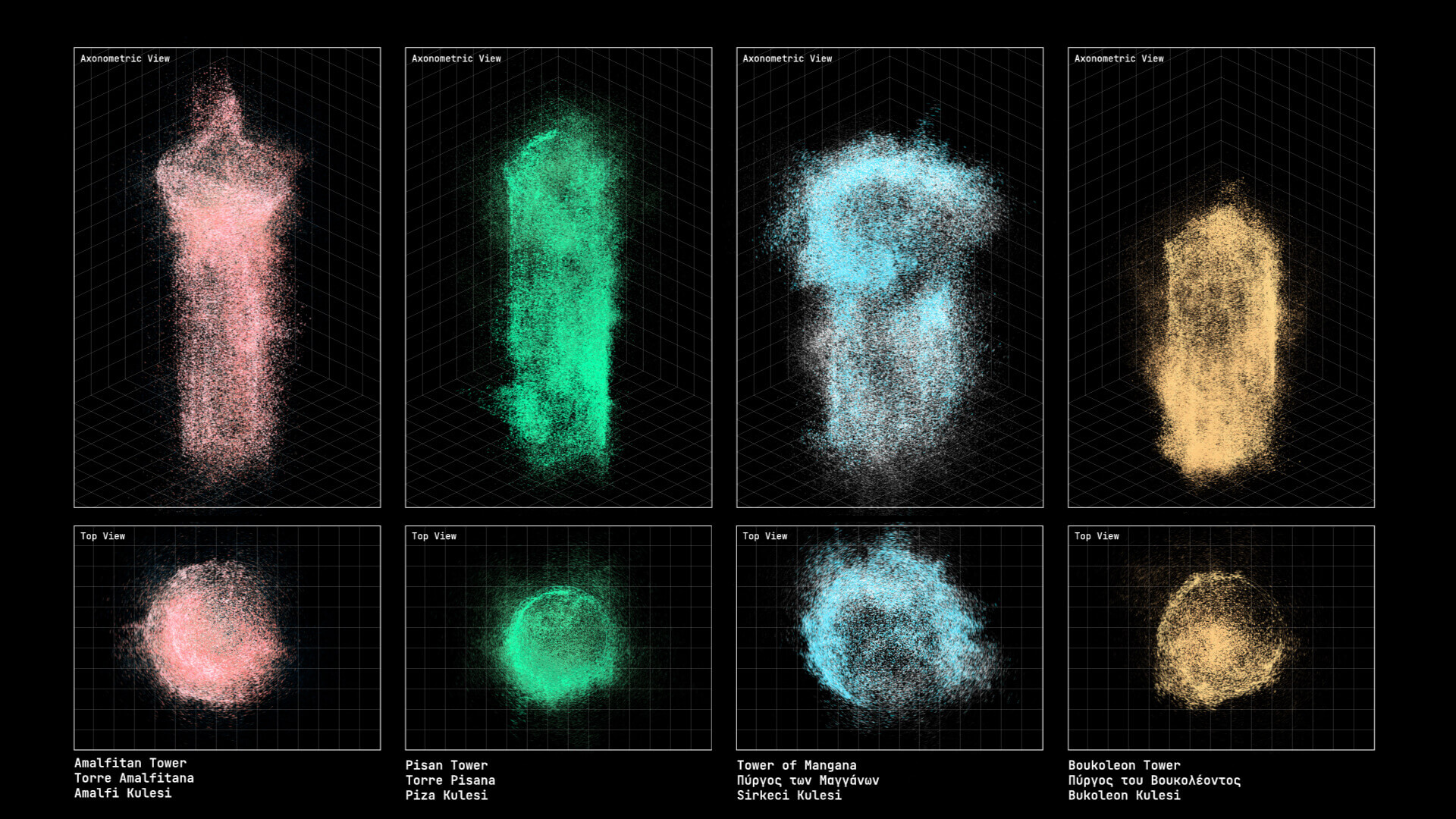 Towers of Constantinople as blurred figures of particles 03