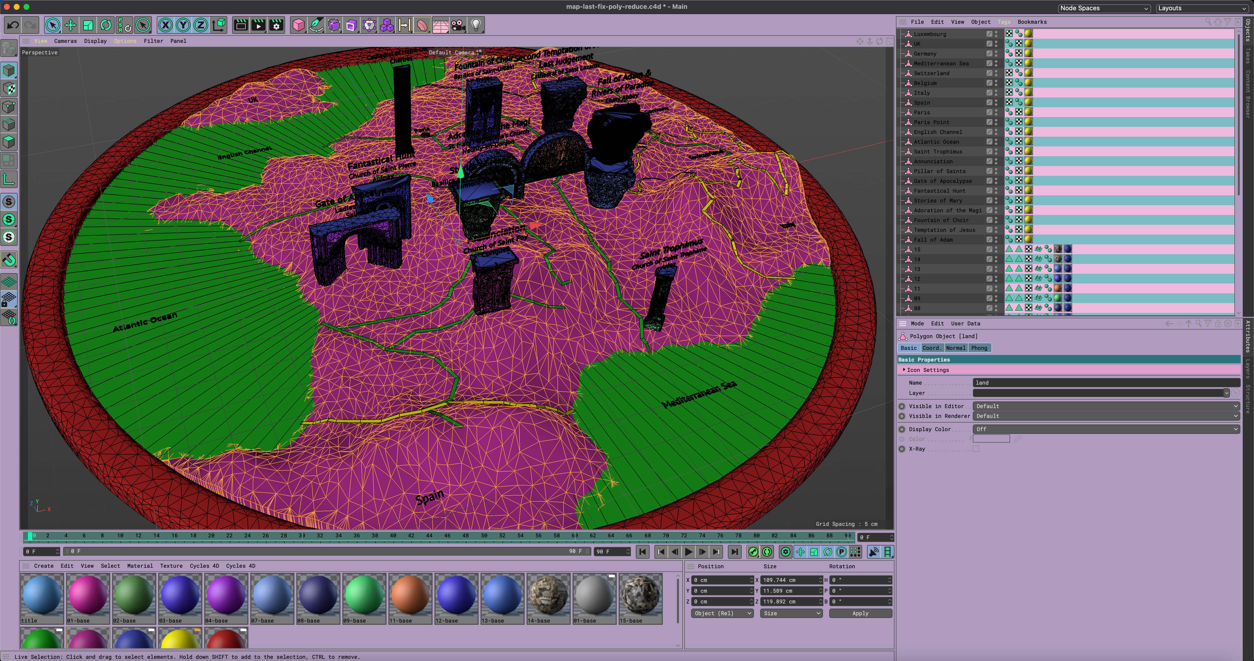 3D modeling and decimation of the magic map in Cinema 4D