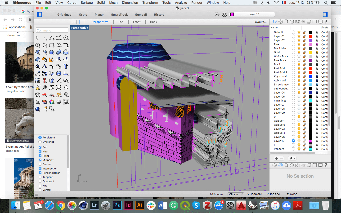 Projection of the miniature to 3D volumes