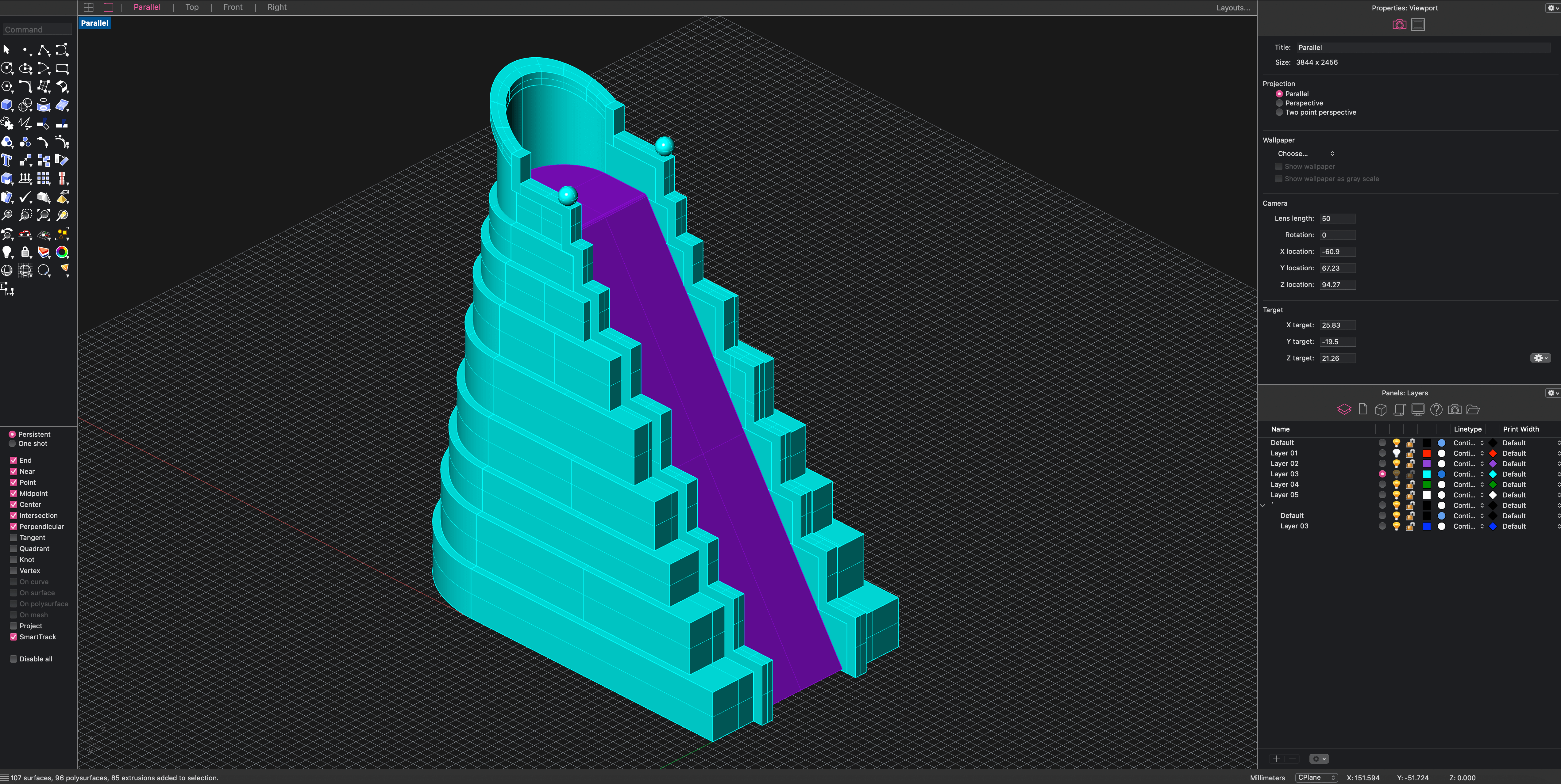 Nurbs Model of the Throne in Rhino