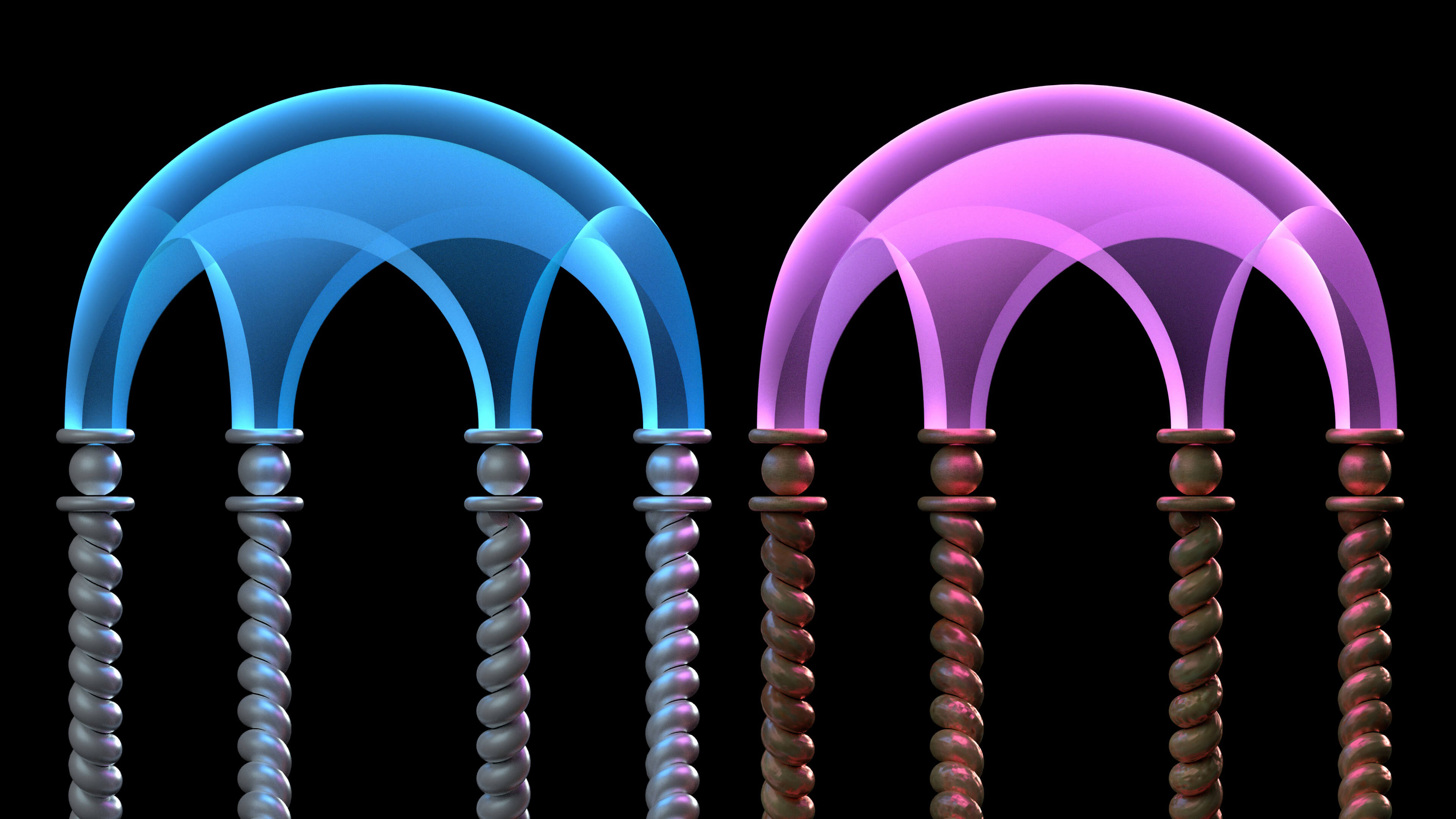 Celestial Neon Domes